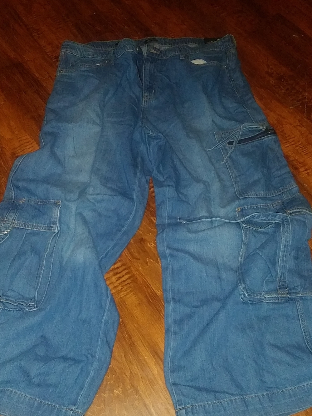 Blue Denim Cargo Pants